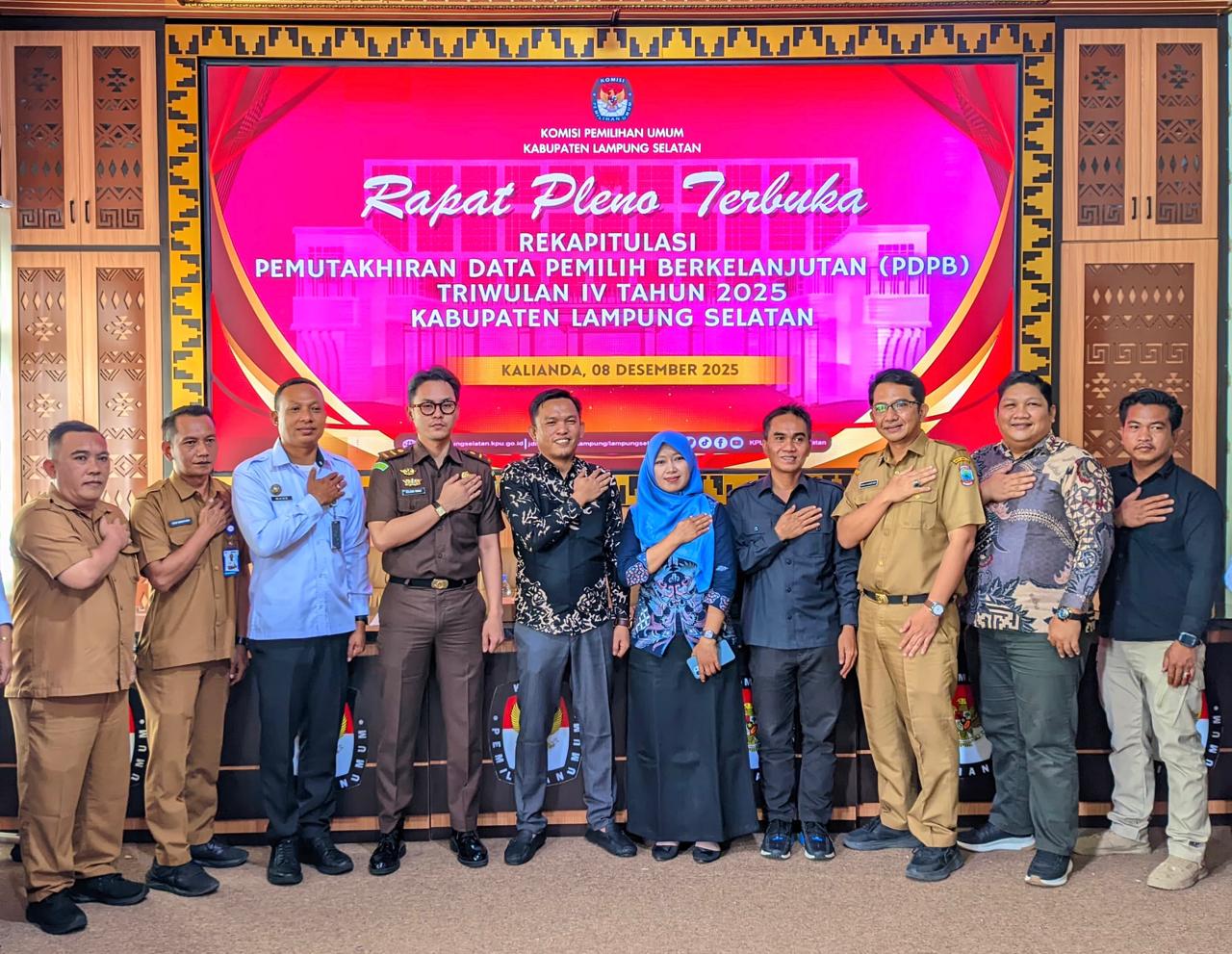 Rapat Pleno PDPB KPU Lampung Selatan, Data Pemilih Meningkat 26 ribu Orang