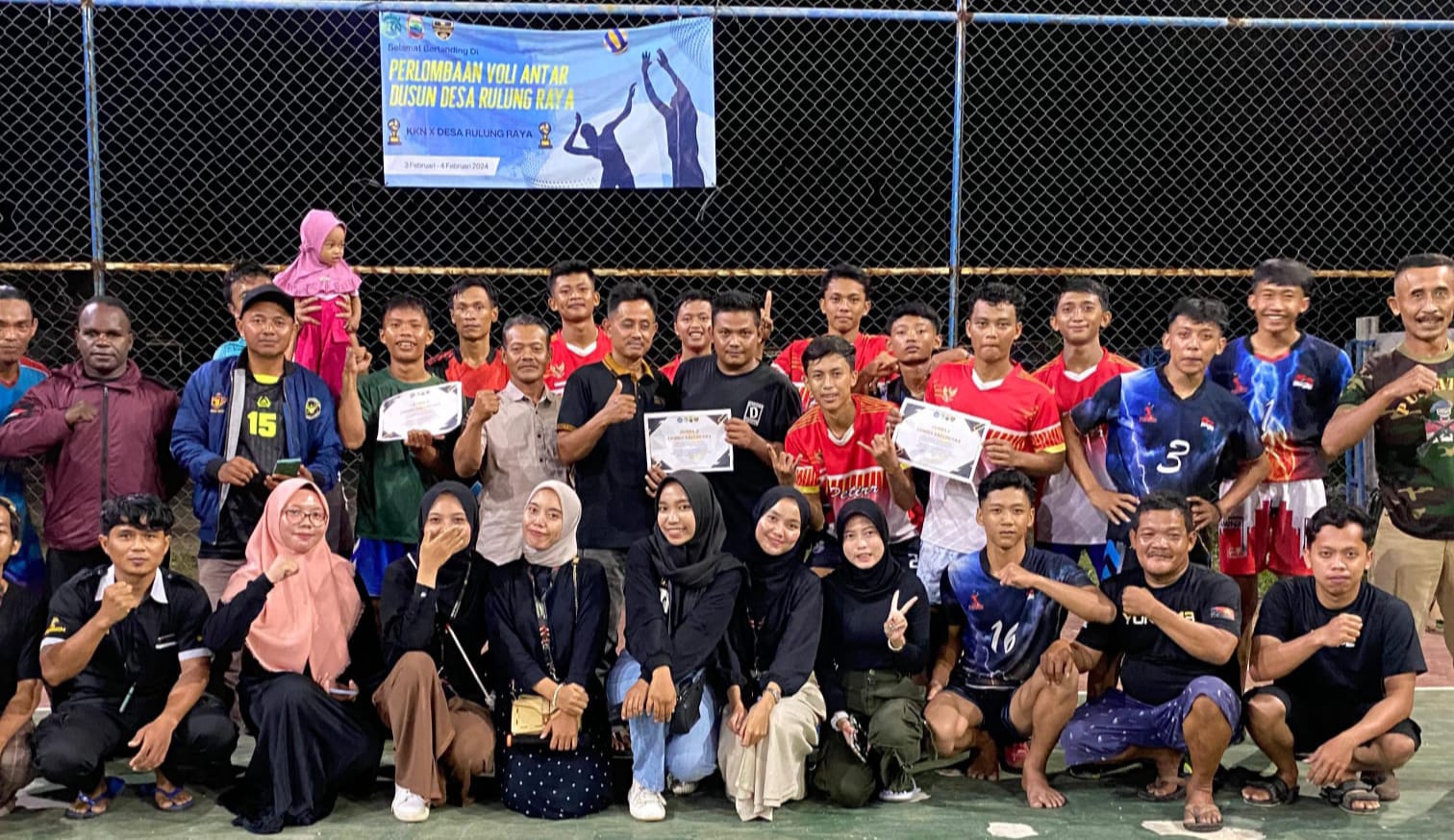 Turnamen Bola Voli Antar Dusun di Desa Rulung Raya Untuk Mencari Bibit Pemain Profesional    