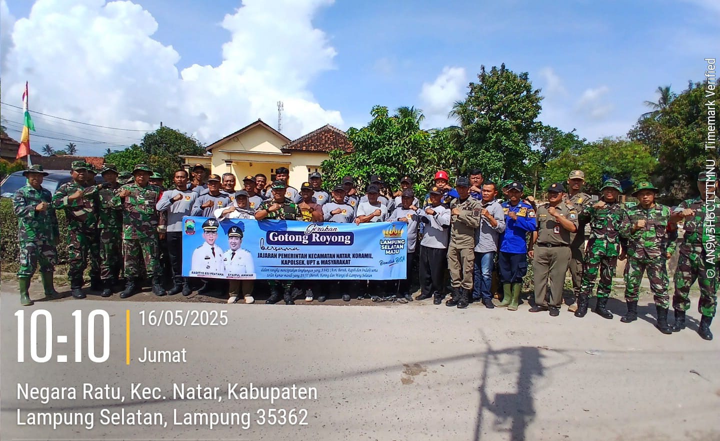 Ciptakan Lingkungan Sehat, Forkopimcam Kecamatan Natar Ciptakan Gerakan Gotong Royong 'ABRI'