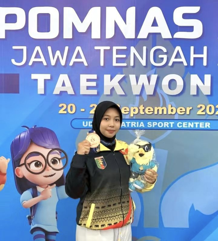 Faura Cahyana, Taekwondo Lamsel Sabet Medali Perunggu di POMNAS Jawa Tengah