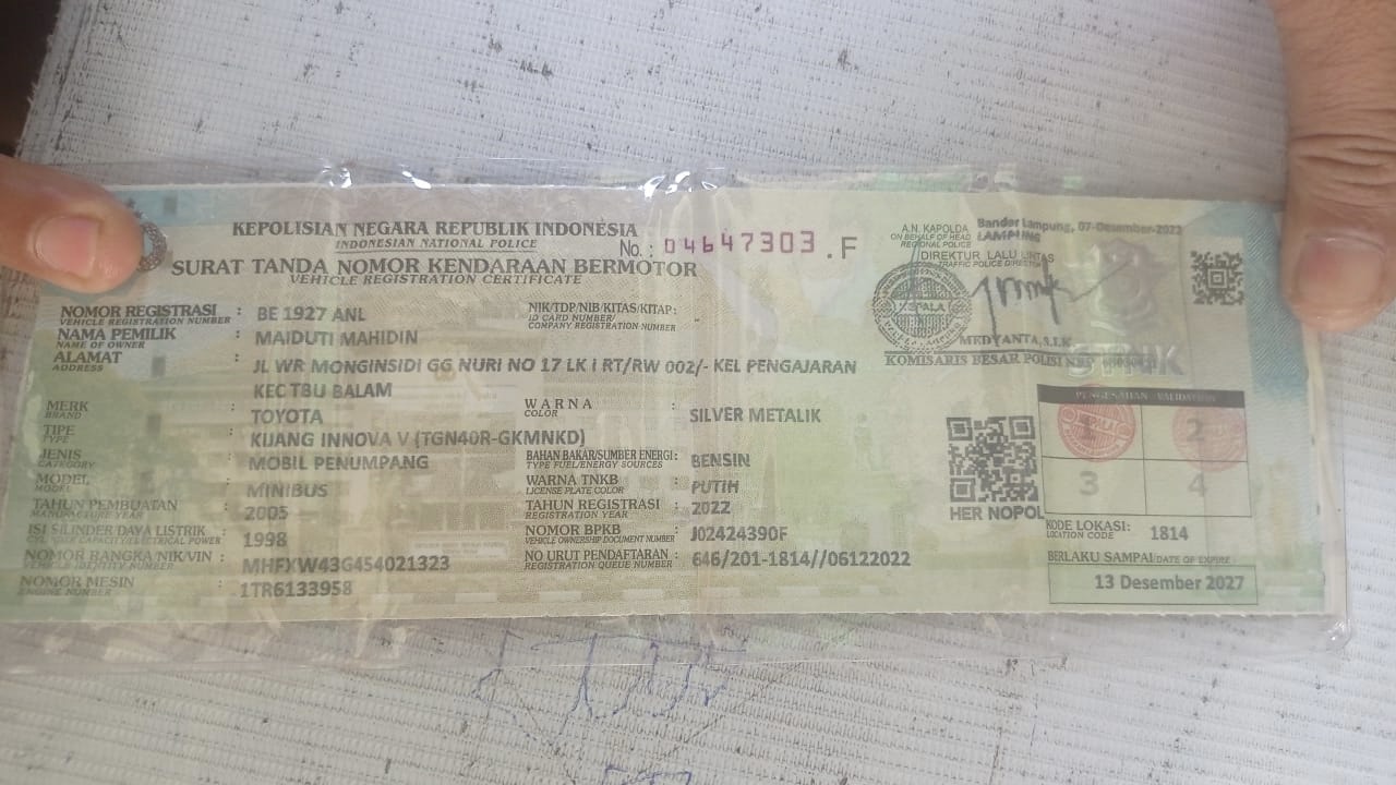 Iklan kehilangan BPKB