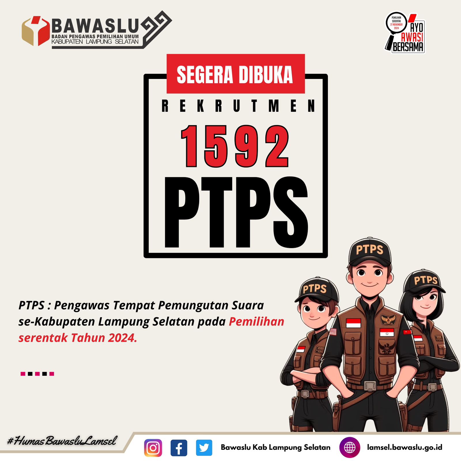 Bawaslu Lamsel Mulai Sosialisasi Tahapan Rekrutmen Pengawas TPS