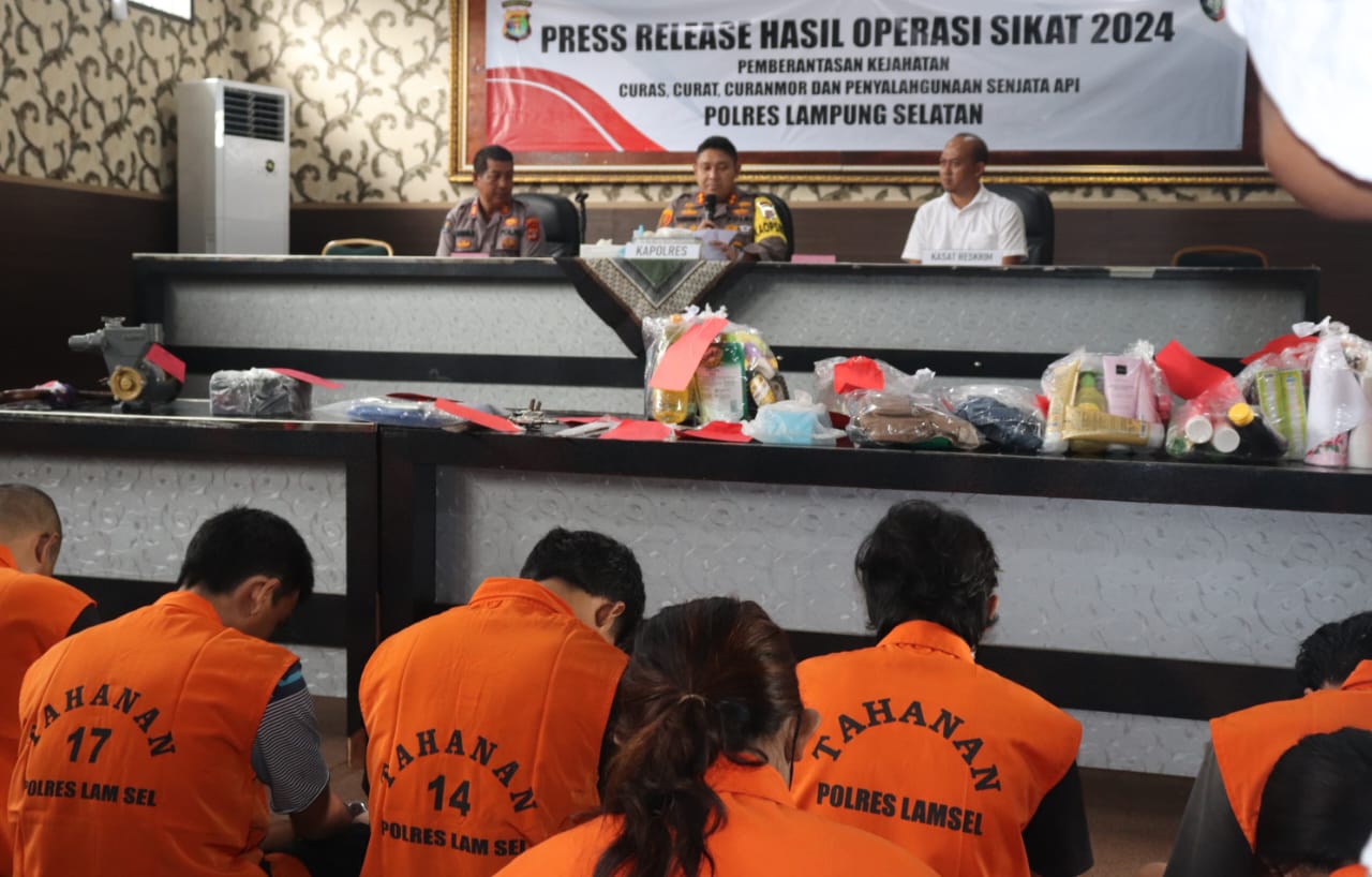 Dua Pekan Ops Sikat Krakatau 2024, Polres Lampung Selatan Amankan 28 Pelaku Kejahatan 