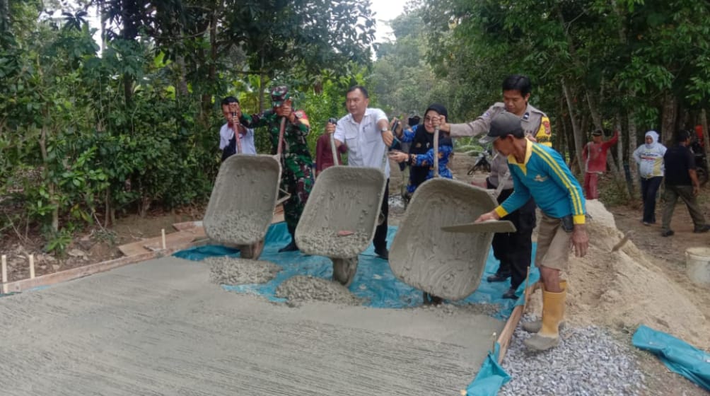 Pemerintah Desa Rulung Helok Anggarkan DD Tahap Dua Rp177 Juta Bangun Jalan Rabat Beton 250 Meter