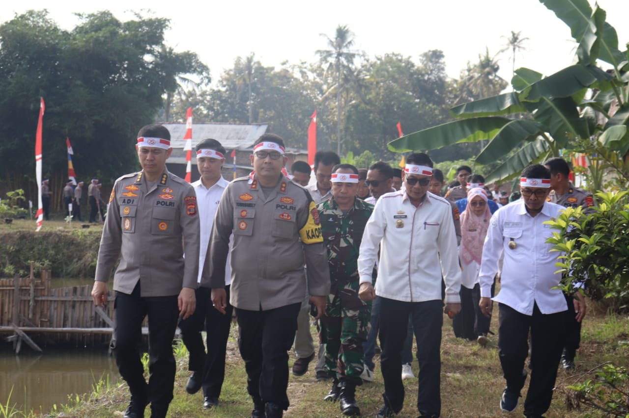 Hari bhayangkara ke 78, Polda Lampung Baksos dan Bansos di Kecamatan Jati Agung Lamsel