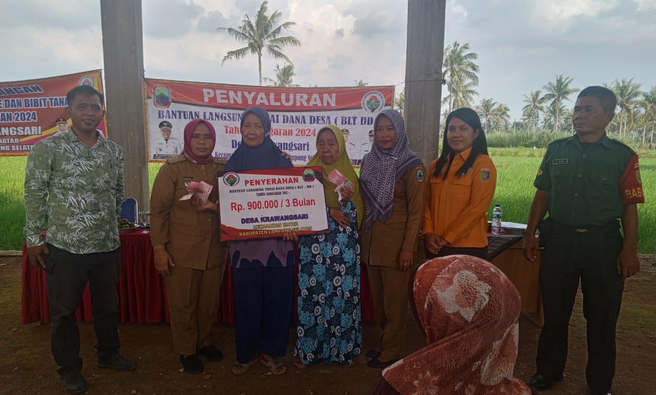 Desa Krawang Sari Salurkan Bantuan Bedah Rumah, BLT DD dan Program Ketahanan Pangan Desa