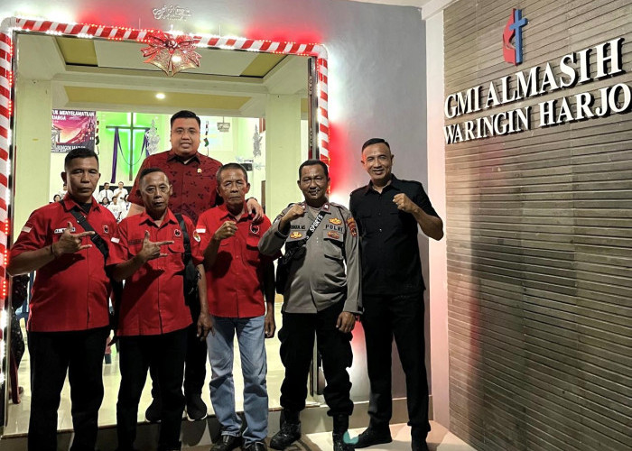 Satgas dan Kader DPC PDI Perjuangan Lampung Selatan Libatkan Diri Dalam Pengamanan Natal