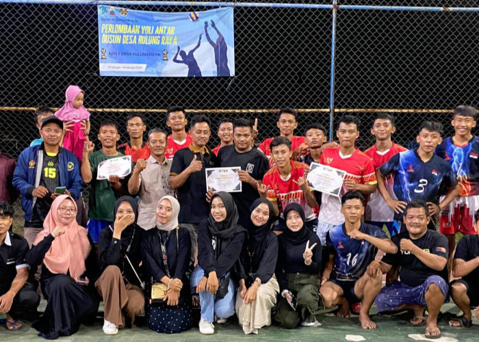 Turnamen Bola Voli Antar Dusun di Desa Rulung Raya Untuk Mencari Bibit Pemain Profesional    