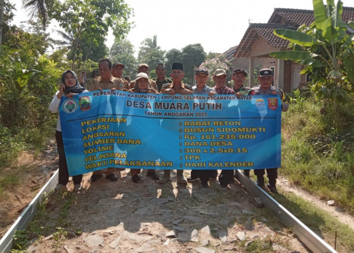Desa Muara Putih Bangun Jalan Sepanjang 308 Meter Ditahap Pertama Dana Desa 2025