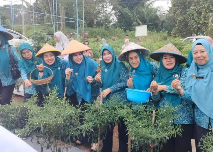 Hadiri Pengajian Rutin dan Panen Raya Cabai, Wakil Ketua TP-PKK Lampura Apresiasi Petani Cabai di Abung Barat