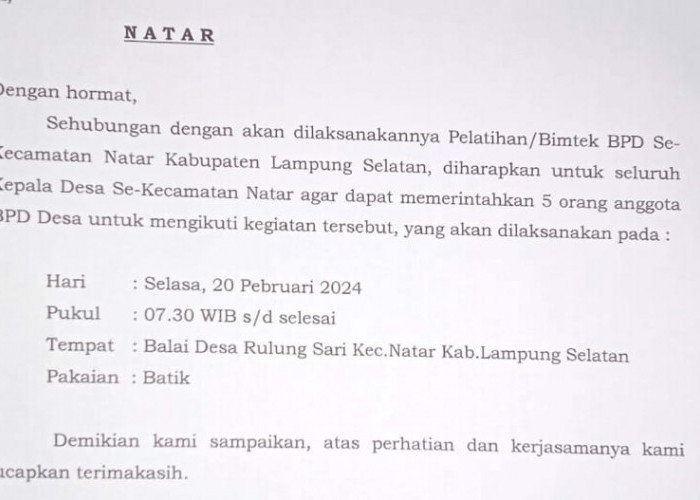 Anggaran Peningkatan Kapasitas BPD Desa Candimas Kecamatan Natar Diduga Disunat