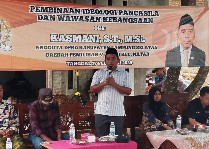 Anggota DPRD Lampung Selatan Kasmani Sosialisasi Ideologi Pancasila dan Wawasan Kebangsaan di Kali Sari