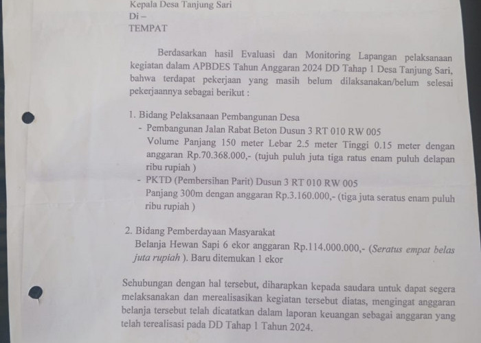 Camat Bantah Tidak Adanya Pengawasan Terhadap Realisasi Dana Desa di Kecamatan Natar 