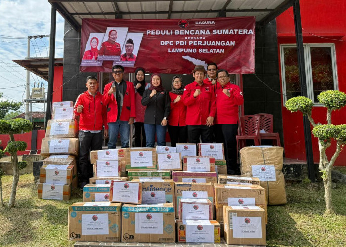 DPC PDI Perjuangan Lampung Selatan Peduli, Salurkan Paket Bantuan Untuk Korban Bencana di Sumbar