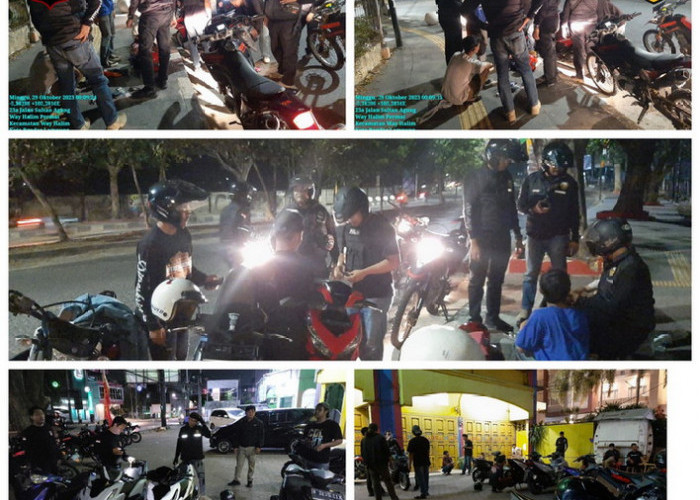 Patroli Malam Tim Polda Lampung Berhasil Amankan 4 Remaja dan 3 Sepeda Motor