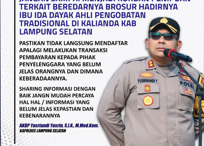 Polres Lamsel Ingatkan Warga Waspada Penipuan Online Terkait Brosur Pengobatan Ibu Ida Dayak