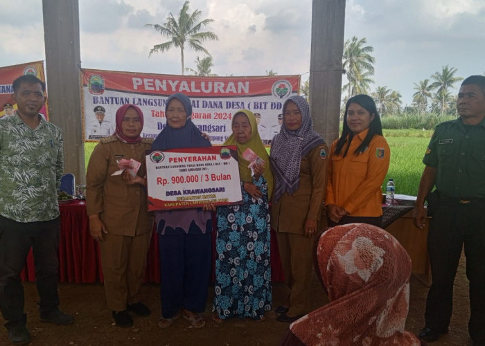 Desa Krawang Sari Salurkan Bantuan Bedah Rumah, BLT DD dan Program Ketahanan Pangan Desa