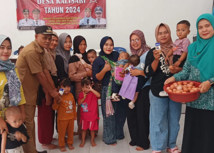 Usai Vaksin Polio, Anak-anak di Desa Kali Sari kecamatan Natar Mendapatkan Makanan Tambahan 