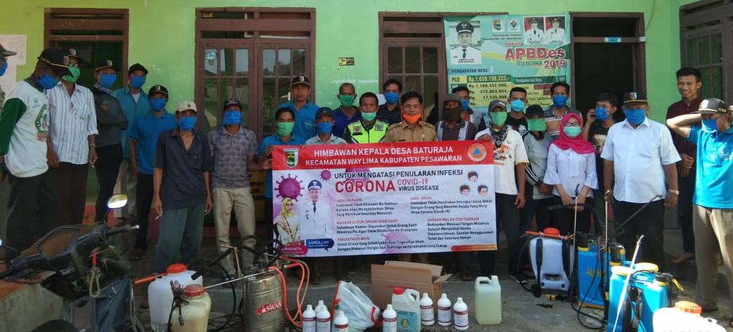 Desa Baturaja Kembali Lakukan Penyemprotan Disinfektan