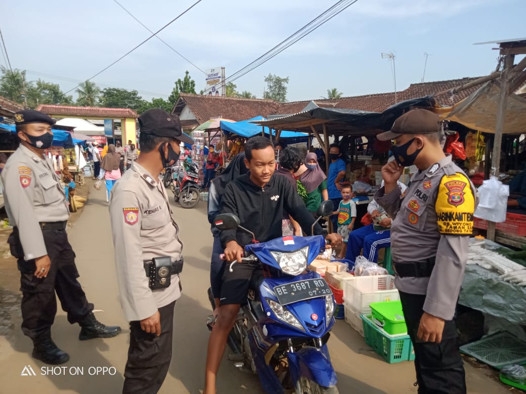 Polsek Gedongtataan Gencar Operasi Penegakan Protokol Kesehatan