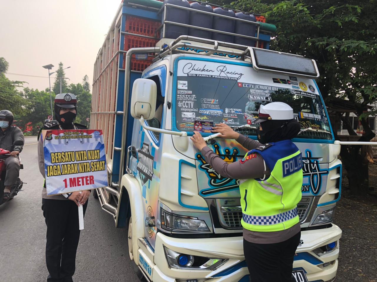 Satlantas Polres Pesawaran Sosialisasi Larangan Mudik