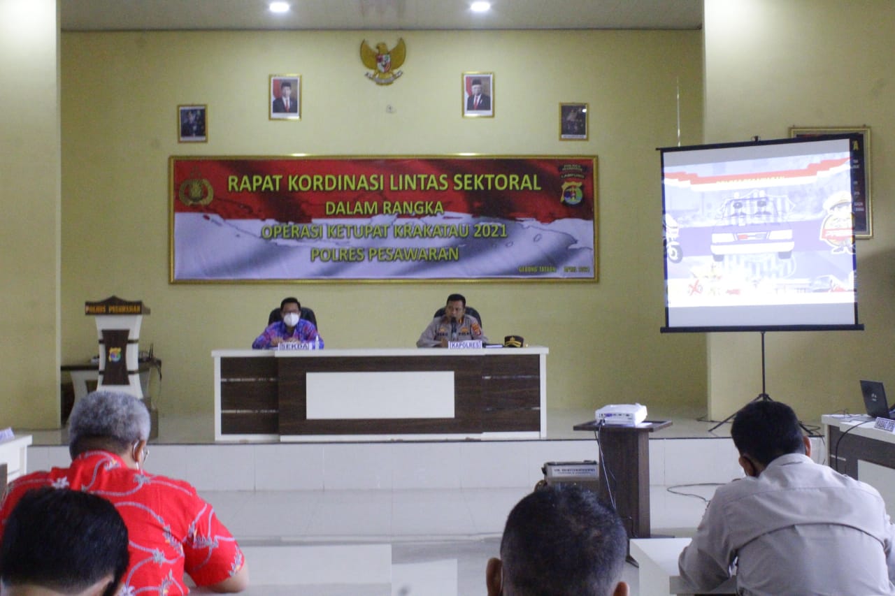 Jelang Operasi Ketupat Krakatau, Polres Pesawaran Lakukan Rapat Lintas Sektoral