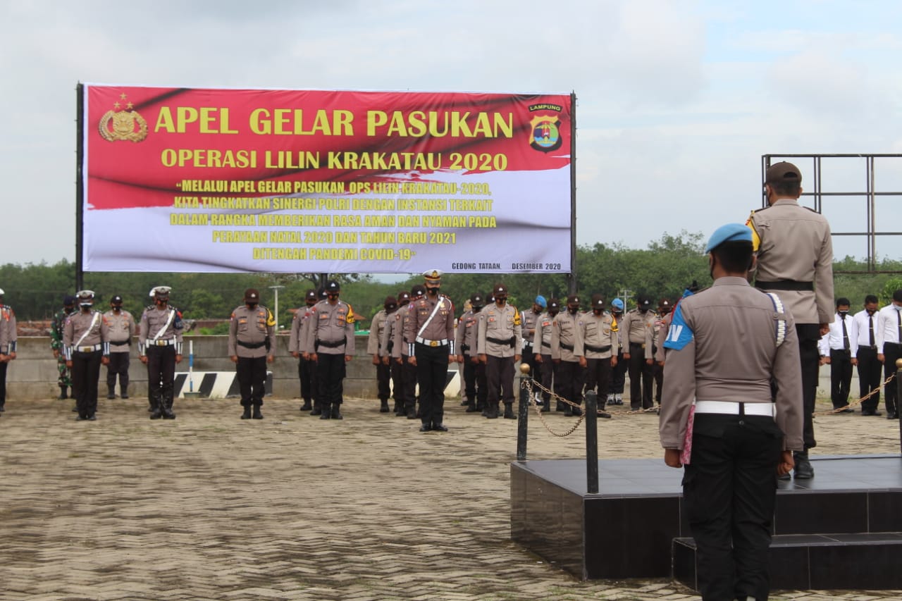 Polres Pesawaran Gelar Pasukan Operasi Lilin Krakatau 2020