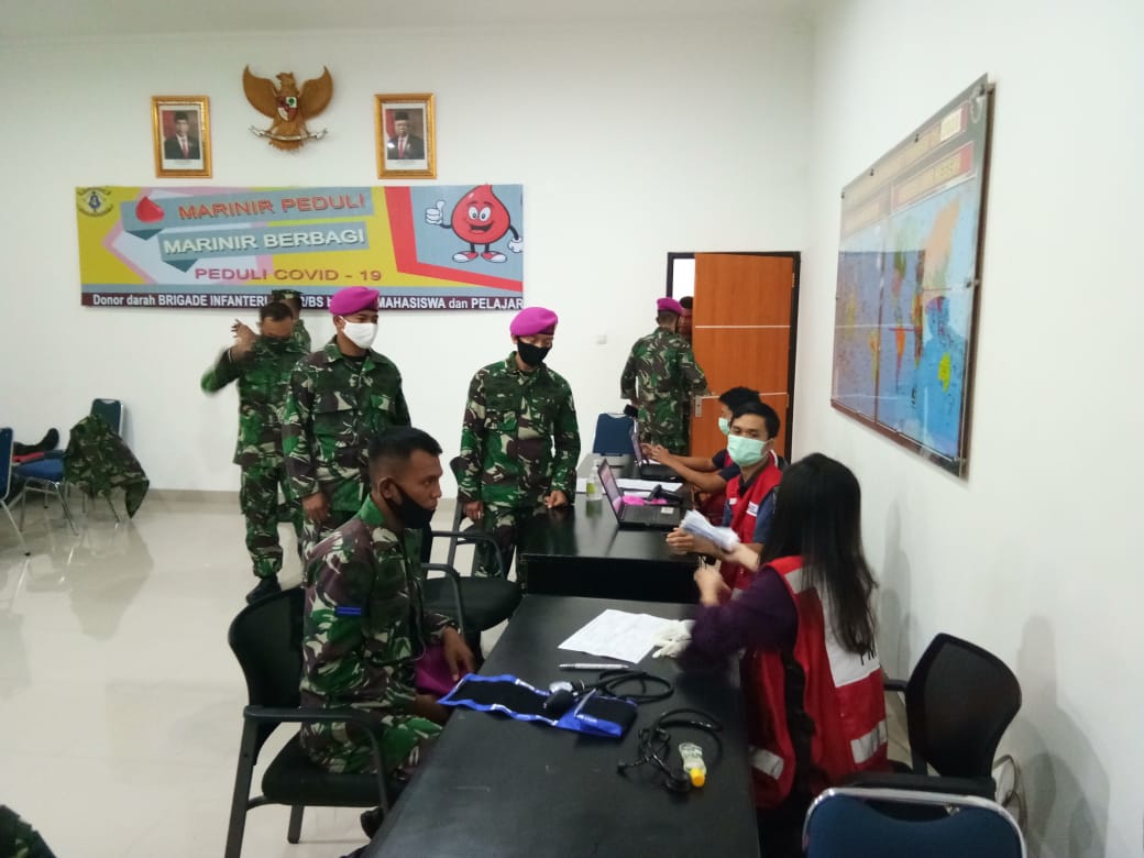 Batalyon Infanteri 7 Marinir Brigif 4 Marinir/BS Aksi Donor Darah Peduli Covid-19