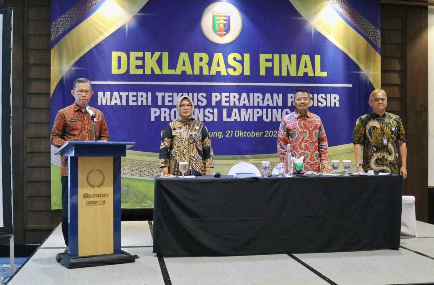 Sekdaprop Lampung Memimpin Deklarasi Final Materi Teknis Perairan Pesisir Provinsi Lampung